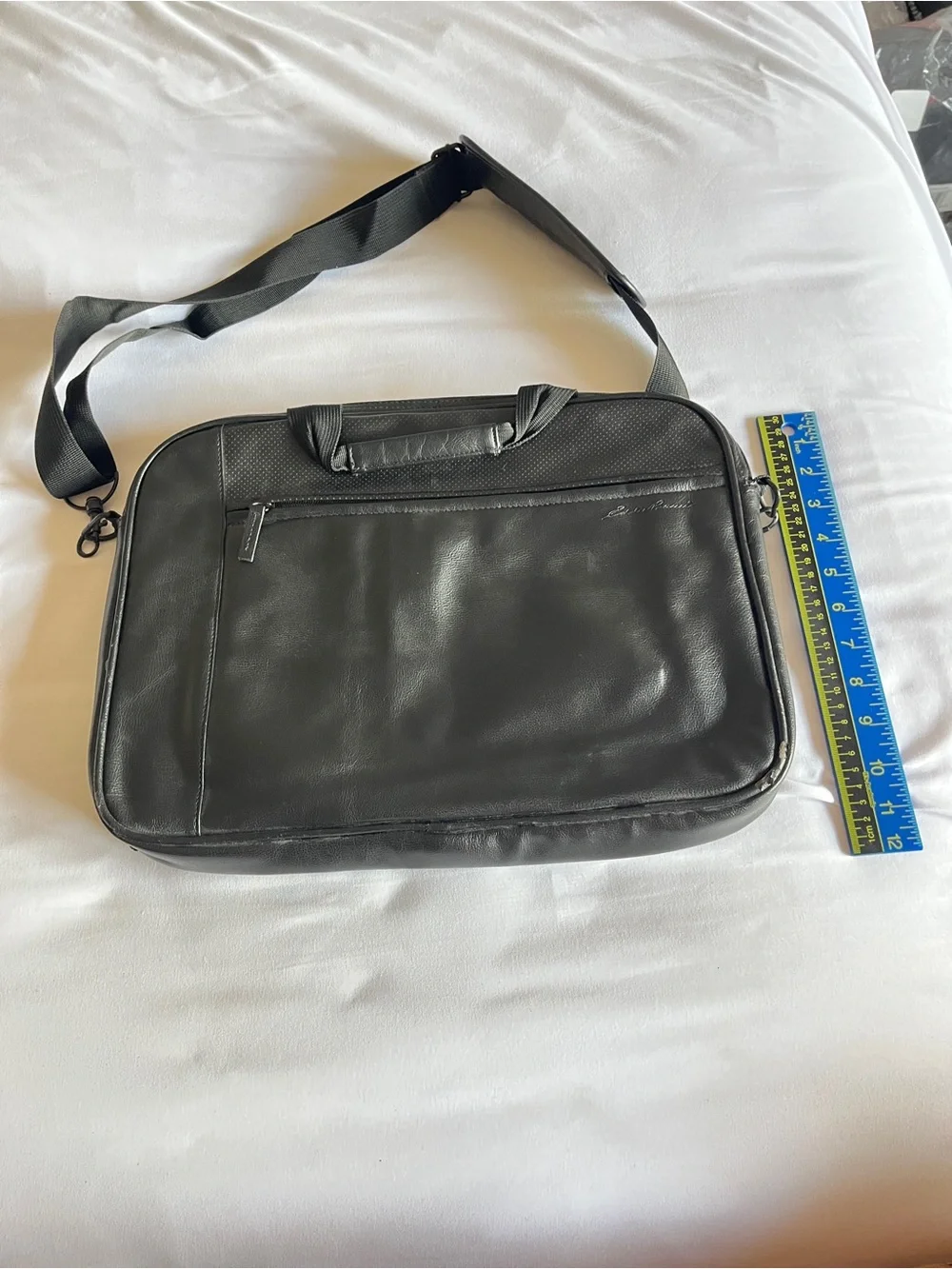 Eddie Bauer Black Faux Leather 16